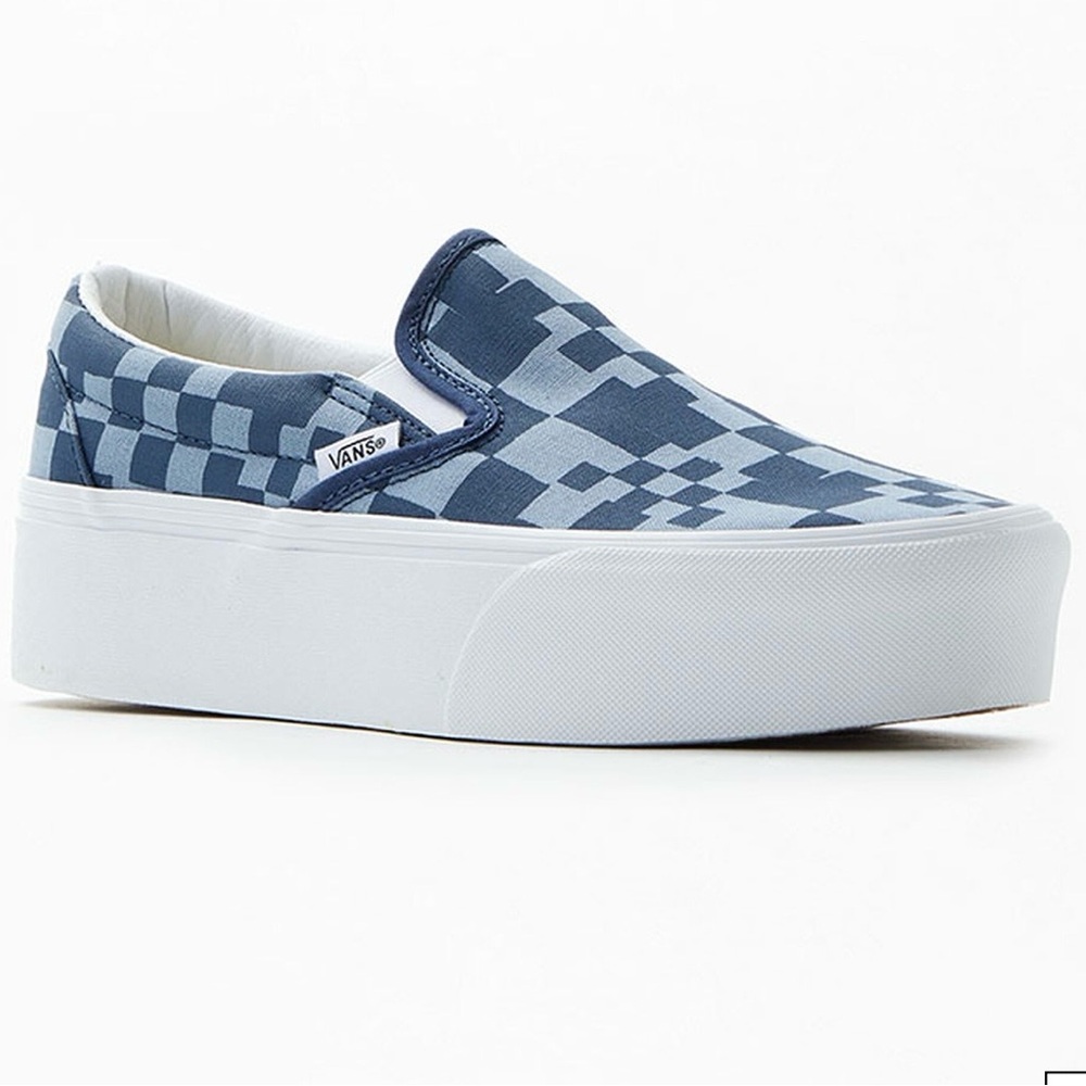 Vans Multi Checkerboard Classic Slip-On Stackform Sneakers 6.5